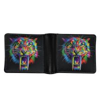 ZZOOI FORUDESIGNS Stylish Card Holders Animal Print Big Capacity Casual Coins Wallet DIY Foldable PU Leather Purse for Teen Boys