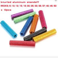 10pcs/lot m3 3mm colourful aluminum knurled spacer standoff m3x6/8/10/12/15/18/20/25/28/30/35/37/40/45/50