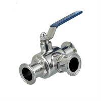 3 way stainless steel ball valve 1/2" tri-clamp connection DN15