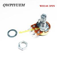 5PCS 100K ohm WH148 B100K 3pin Linear Potentiometer 15mm Shaft With Nuts And Washers Hot WATTY Electronics