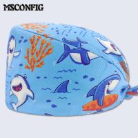 Animal printed Pet medical Scrub pharmacist clinic hat Dentist lab cap Surgical working caps nursing hats medical scrubs hat