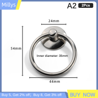 Millys 2ชิ้นวินเทจเฟอร์นิเจอร์แหวนวงกลมประตูโลหะผสมที่จับแบบดึงอุปกรณ์ตกแต่งตู้ลูกบิดลิ้นชักที่จับ