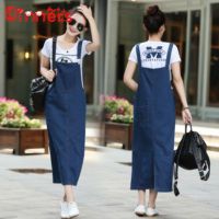 ◘ winners Women Casual Pinafore Denim Maxi Dress