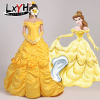 [LXYH- COSER KING] Beauty and Beast Belle ชุดคอสเพลย์อนิเมะ