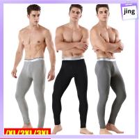 JING หนา กางเกง เลกกิ้ง Long Johns ผู้ชาย ชุดนอนสำหรับบ้าน กางเกงในเก็บความร้อน กางเกงด้านล่าง