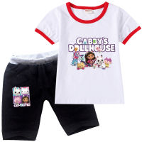 Gabby S Dollhouse Boy การ์ตูนน่ารักเสื้อผ้าเด็กผู้หญิงแขนสั้นชุดเด็กชายผ้าฝ้ายฤดูร้อนแขนสั้นกางเกงขาสั้น T เสื้อ