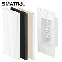 SMATRUL Blank Decorative Wall Switch US Brazil Bottom Box Tempered Glass Home Without Smart Wifi Touch Function Black White Gold Power Points  Switche