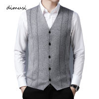 DIMUSI ชายเสื้อแขนกุด Man Desiger V คอเสื้อกั๊กจัมเปอร์ถักเสื้อกั๊ก Casual Men Cardigan Pullovers เสื้อกันหนาวเสื้อผ้า...