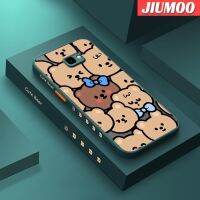 JIUMOO เคสปลอกสำหรับ Samsung Galaxy 2018 J4บวก2018 J4,ลายการ์ตูนรูปหมีด้านข้างบางขอบสี่เหลี่ยมกันกระแทกมีน้ำค้างแข็งโปร่งใสแข็งเคสมือถือปลอกซิลิโคนคลุมทั้งหมดเคสนิ่มสำหรับปกป้องกล้อง