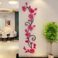 3D Wall Sticker Acrylic Decorative Flower Vase Wall Sticker Refrigerator Sticker Home Decor Art Wall Poster Bedroom Wallsticker Wall Stickers  Decals