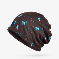 Autumn And Winter Bonnet Hat For Men And Women Print Dual Purpose Skullies Beanies Casual Soft Turban Hats Hip Hop