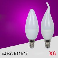 6ชิ้น/ล็อตหลอดไฟ E14โคมไฟ LED ร่มไฟสีขาวเย็นอบอุ่น4W 6W AC85-265V หลอดไฟ LED การตกแต่งบ้าน Chelier