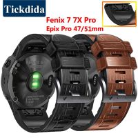 g2ydl2o สายนาฬิกาข้อมือหนังจระเข้ สําหรับ Garmin Fenix 7 Pro 7X Pro 6X 6 5X Epix Pro 51 มม. 47 มม. Enduro 2 Tactix 7 Pro