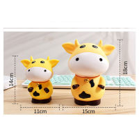 【Youer】Piggy Bank For Paper Money Zodiac Animal Cow Piggy Bank For Kids Gifts Coins Box
