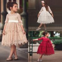 [NNJXD]Autumn Baby Girl Dress Lace Princess Party Children Clothing New Year Costume