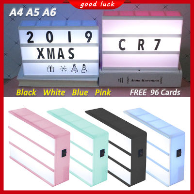 LED Letter Light Box A4 A5 A6 Alphabet Light Message Light Box (Free USB cable 96 Cards) LED DIY Decoration Light Box Birthday Gift