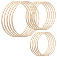 Bamboo Floral Hoop, 15 Pack 3 Sizes Dream Catcher Bamboo Wood Circle Ring for Wedding Decor Dream Catchers and Crafts