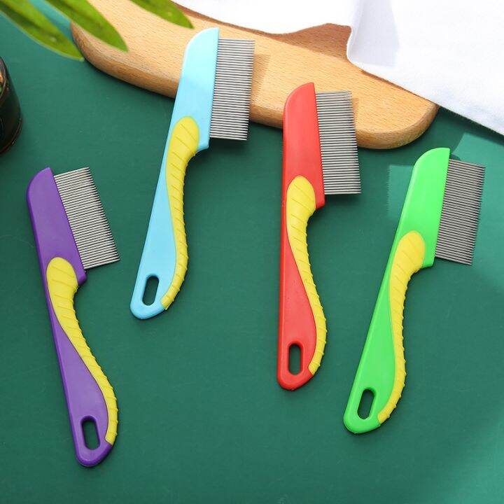 【CC】 Dog Cat Anti Lice Comb Stainless Steel Long Short Needle Grooming