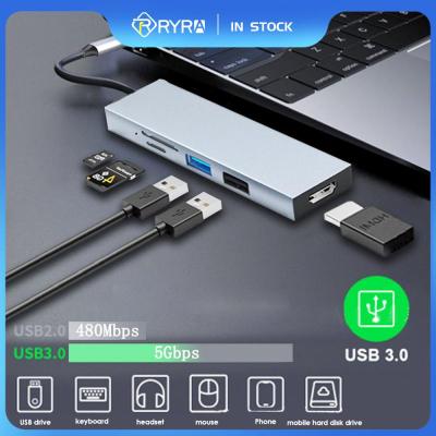 Type C 6 In 1 Extender Hub USB-C หัวแปลงสัญญาณ HDMI 4K60Hz 10อะแดปเตอร์ Gbps USB USB 3.0/2.0 Splitter Sd/ บัตร TF แผงตัวอ่านสำหรับโทรศัพท์พีซีแล็ปท็อป Feona