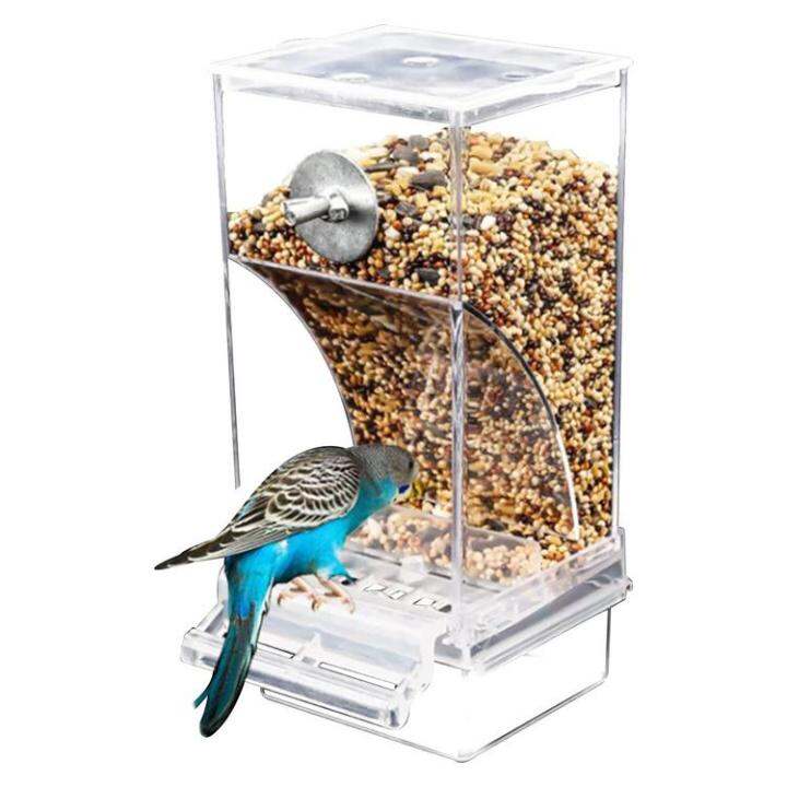 No Mess Bird Feeders Automatic Parrot Feeder Drinker Acrylic Seed Food