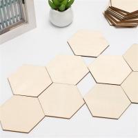 25pcs Unfinished Wooden Crafts Hexagon Shape Wood Name Labels Slices Wedding Party Name Tags DIY Wood Slice Ornaments Artificial Flowers  Plants