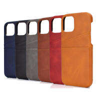 พรีเมี่ยมหนังเคสโทรศัพท์พร้อมช่องใส่การ์ดสำหรับiPhone 12 13 14 15 Pro Max Ultra Slim Luxuryป้องกัน