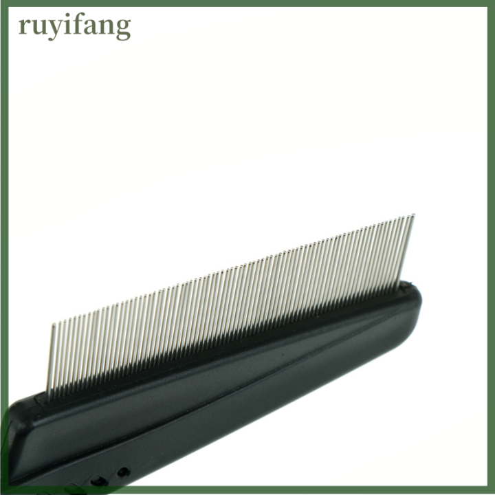 ruyifang-pet-dog-comb-กำจัดเห็บหมัดเหาสแตนเลสหวีสุนัขขนแมวเครื่องมือแต่งตัว