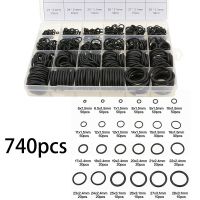 740PCS/Box NBR O Ring Seal Rubber Washer Seals Assortment Black O-Ring Seals Set Nitrile Washers High Quality For Car Gasket Set Bearings Seals