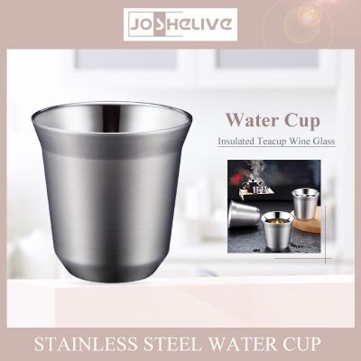 [2023ร้อน] แก้วแก้วกาแฟสองชั้น160มล. 304ทำความสะอาดได้ง่ายแก้วกาแฟอุปกรณ์สำหรับดื่มในครัวถ้วยกระเบื้องเนสเปรสโซขนาด86มล./มล.