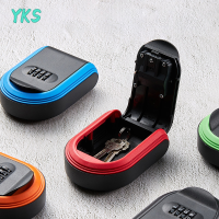 ?【Lowest price】YKS กล่องเก็บกุญแจแบบยึดติดผนังกล่องลับกล่องจัดระเบียบรหัสผ่านแบบผสม4หลัก