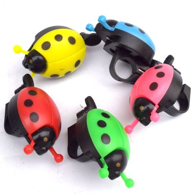 1PC Boys Bike Handlebar Alarm Ring Lovely Ladybug Plastic Bicycle Bell Beetle Girls Kids Safety Warning Horn Cycling Accessories Adhesives Tape