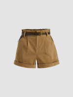 ☏ Cider K-POP Camel Corduroy Mini Shorts กางเกงขาสั้นผู้หญิง กางเกงผ้าลูกฟูก กางเกงแฟชั่นผญ สไตล์เกาหลี ลุคชิวๆ