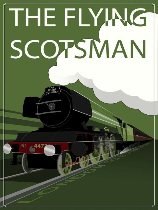 the-flying-scottman-ป้ายโลหะติดผนังย้อนยุค-แผ่นโลหะ-รถไฟ-รถไฟ-รถไฟ