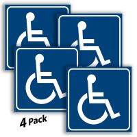 New Brand Handicap Signs Stickers Decal Symbol - 4 Pack, 6x6 inch - ADA Compliant - Disable Wheelchair Sign, Disability Sticker, Premium Self-Adhesive Vinyl, Laminated, Indoor &amp; Outdoor