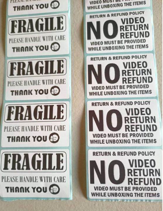 Label Sticker (No Video, No Refund Policy) / Fragile Sticker 60mm x