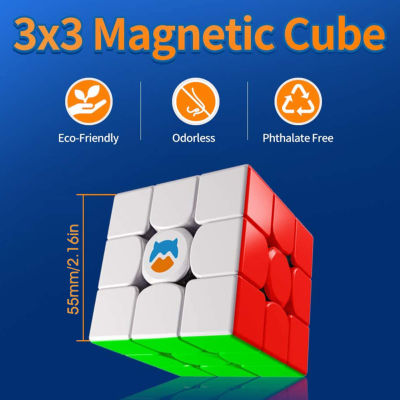 Rebrol【คลังสินค้าพร้อม】Gan Monster Go Magnetic 3X3 Speed Cube Stickerless Cube Learning Series Puzzle ของเล่นสำหรับผู้เริ่มต้นเด็ก