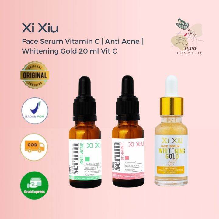 Xi Xiu Face Serum Wajah Xixiu Anti Acne Vit C Gold Whitening Netto 20