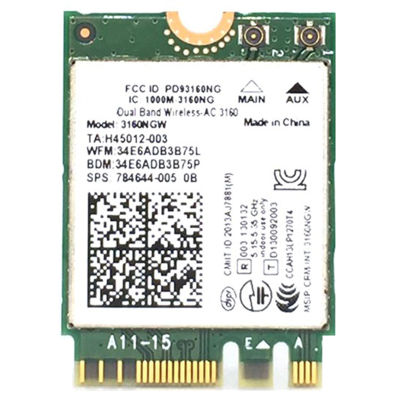 AC3160NGW Wireless Network Card Wifi Adapter BT 4.0 Dual Band Special for 04X6034 Y40 Y50 G40 G50 B40 Z50