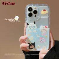 WFCase สำหรับ iPhone 14 Pro Max Plus 13 Pro Max 12 Pro Max 11 Pro Max น่ารักเคสโทรศัพท์ปิดขอบดำน้ำรูปวงกลม