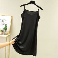 Plus Size Sexy Dress Women Summer Stretchy Loose Soft Spaghetti Strap 80 to 90 to 110cm Long Under Ladies Casual Dresses