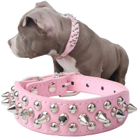 Anti-Bite Spiked Studded ปลอกคอสุนัขสัตว์เลี้ยง PU หนังสำหรับสุนัขกีฬาเบาะ Bulldog Pug Puppy Big ปลอกคอสุนัขสัตว์เลี้ยงอุปกรณ์-sdfwerwewewq