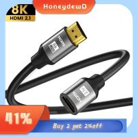 HONEYDEWD ความเร็วสูงความเร็วสูง 48กิกะบิต 8K 60Hz สายต่อ HDMI สายวิดีโอ HDMI 2.1 ตัวผู้-ตัวเมีย