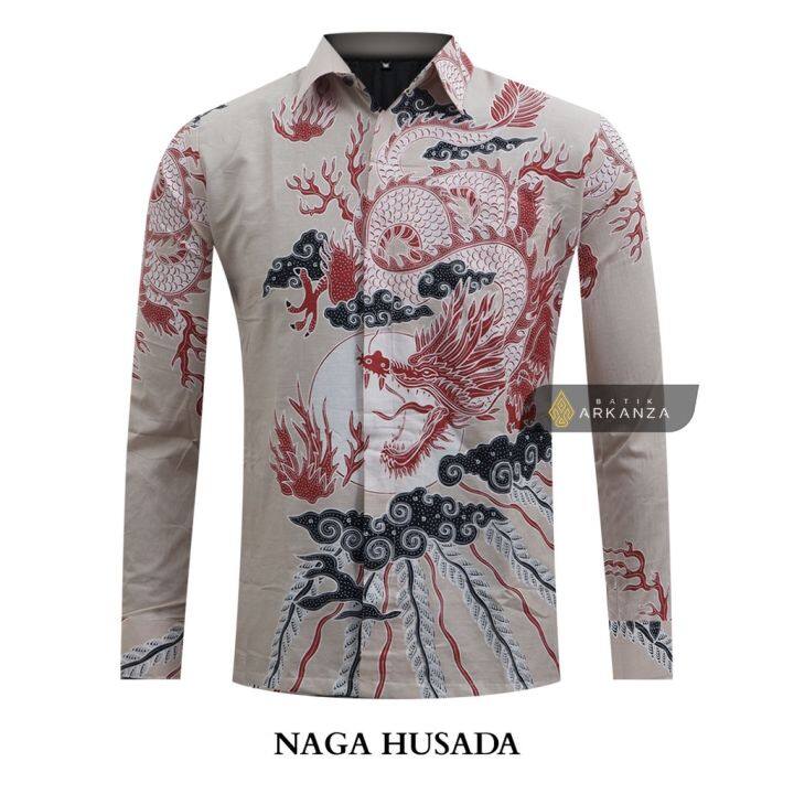 Kemeja BATIK ARKANZA Motif NAGA HUSADA Solo Laweyan Slimfit Full Furing ...