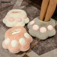 1pc INS Cat Paw Pillow Warm Slippers Animal Cushion Stuffed Plush Sofa Indoor Floor Home Chair Decor Winter Hand Warmer Kid Gift