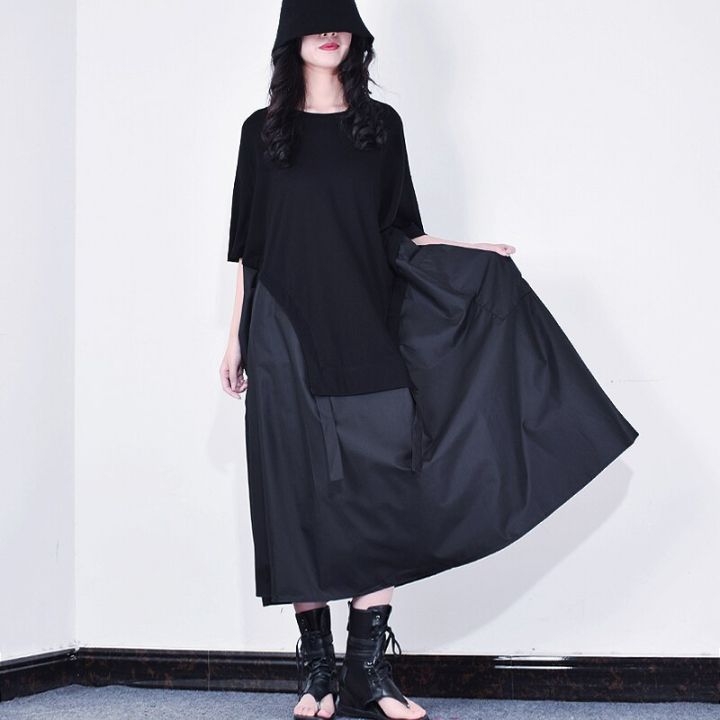 xitao-dress-women-orregualr-casual-patchwork-dress