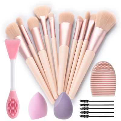 19pcs makeup tool set includes 10pcs Makeup brush with 9pcs makeup tool combination facial brush makeup sponge facial mask brush Makeup Brushes Sets