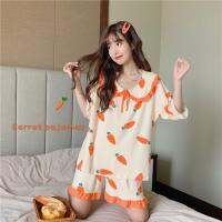 Harustyle.pajamas HPB006 เซ็ตชุดนอนแขนสั้น+ขาสั้นลายแครอท