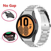 ℡ No Gaps Stainless Steel Strap For Samsung Galaxy Watch 4 Classic 46mm 42mm/Watch4 44mm 40mm Wrist Band Curved end Metal Bracelet