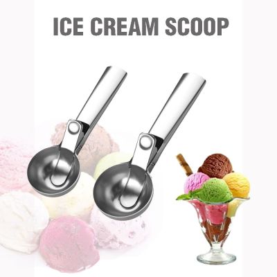 Stainless Steel Ice Cream Scoop Ice Cream Ball Spoon with Easy Lever Round shape for Home Hotel Restaurant Cooking Utensils