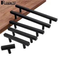 RUNBAZEF Cabinet Pulls Black Modern Square T Bar Diamter  Kitchen Bathroom Cupboard Chest Drawer Handles And Knobs Hardware Cleaning Tools